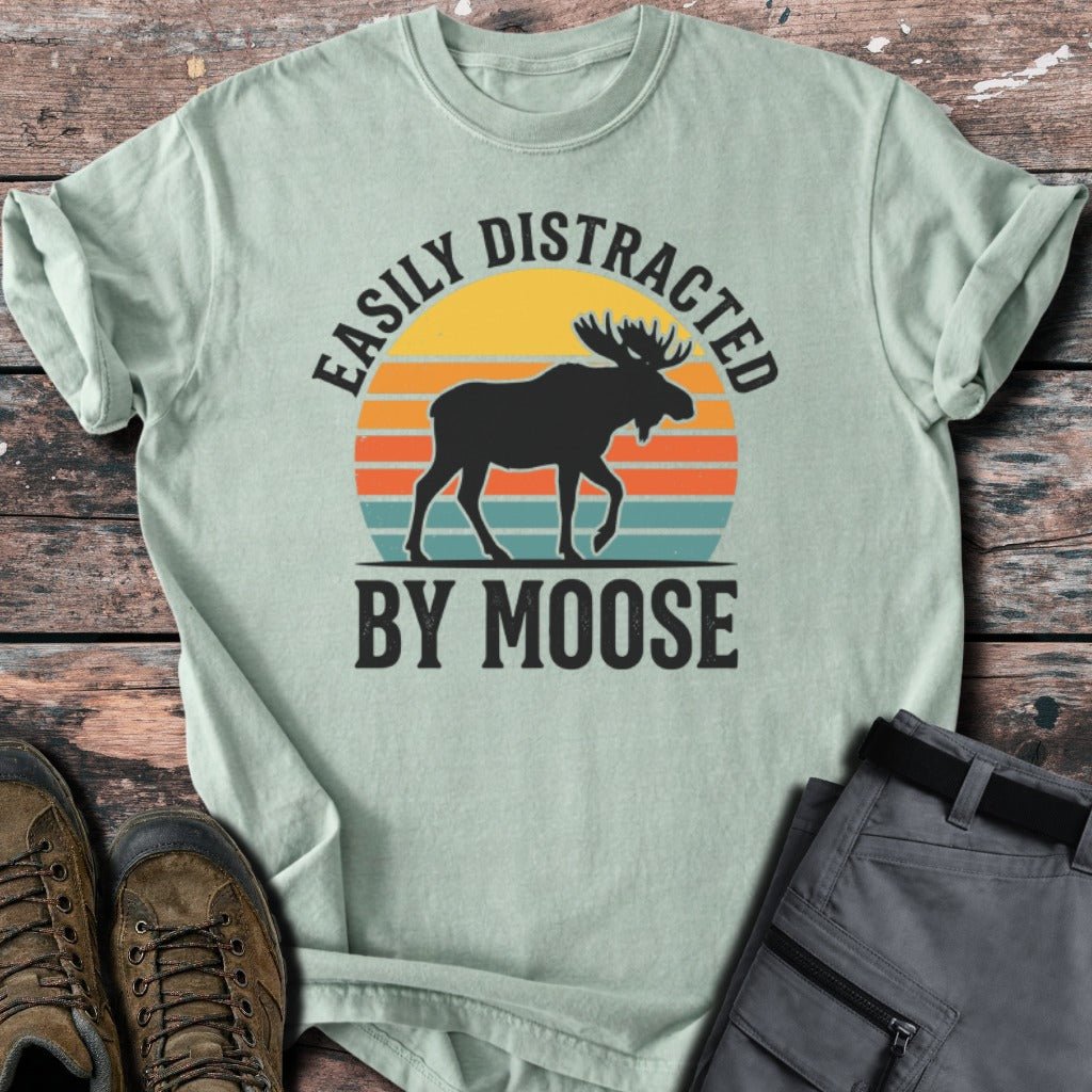 distracted by moose T-shirt - Low Summit