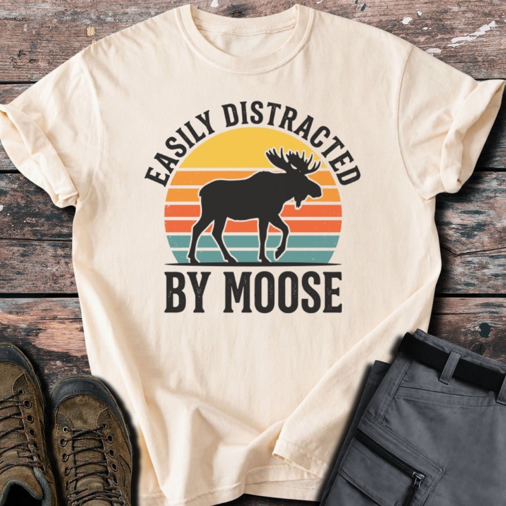 distracted by moose T-shirt - Low Summit