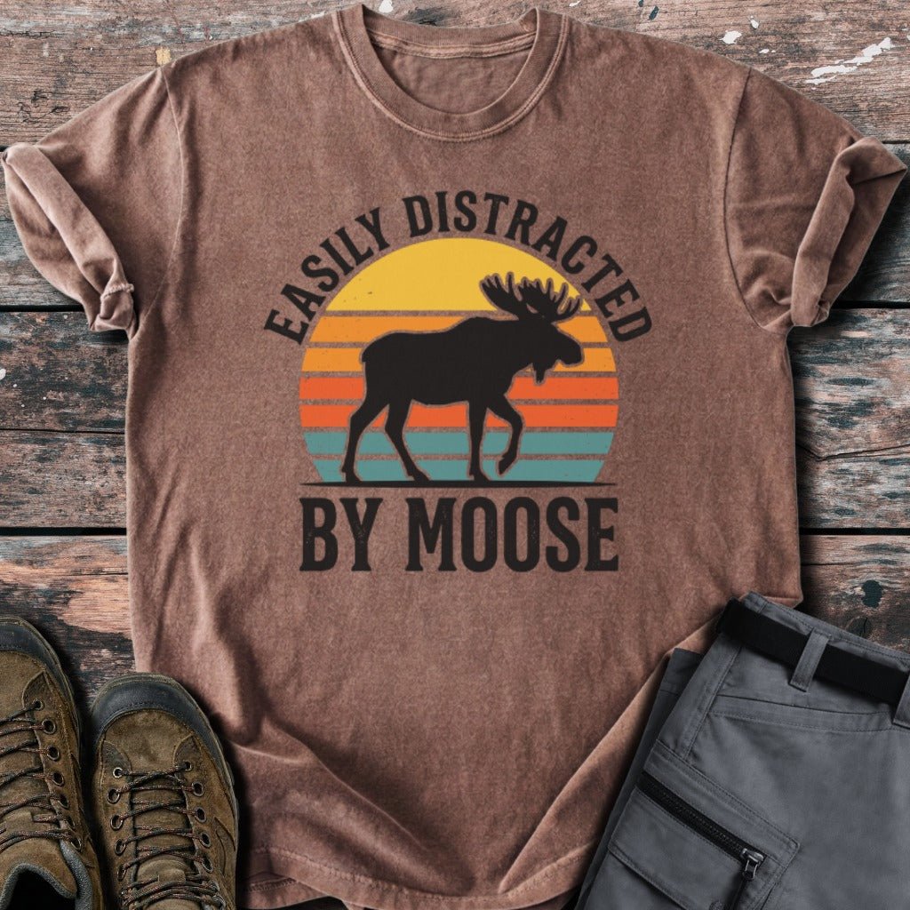 distracted by moose T-shirt - Low Summit