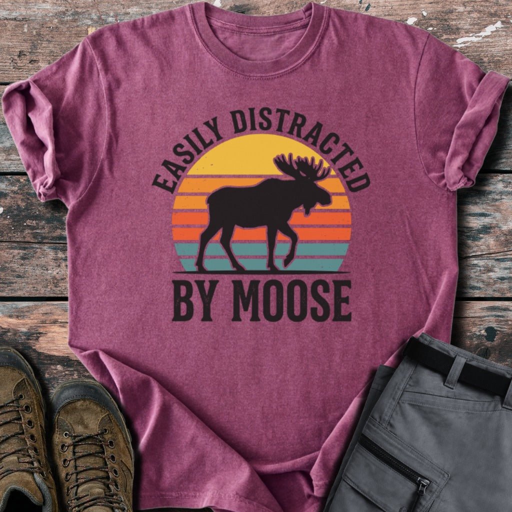 distracted by moose T-shirt - Low Summit